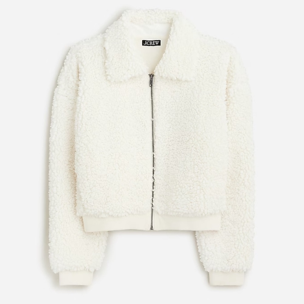 JCrew Cropped Sherpa Jacket